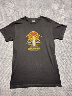 WoMen's Black Graphic Tee - Cobra Lightning Design loser machine